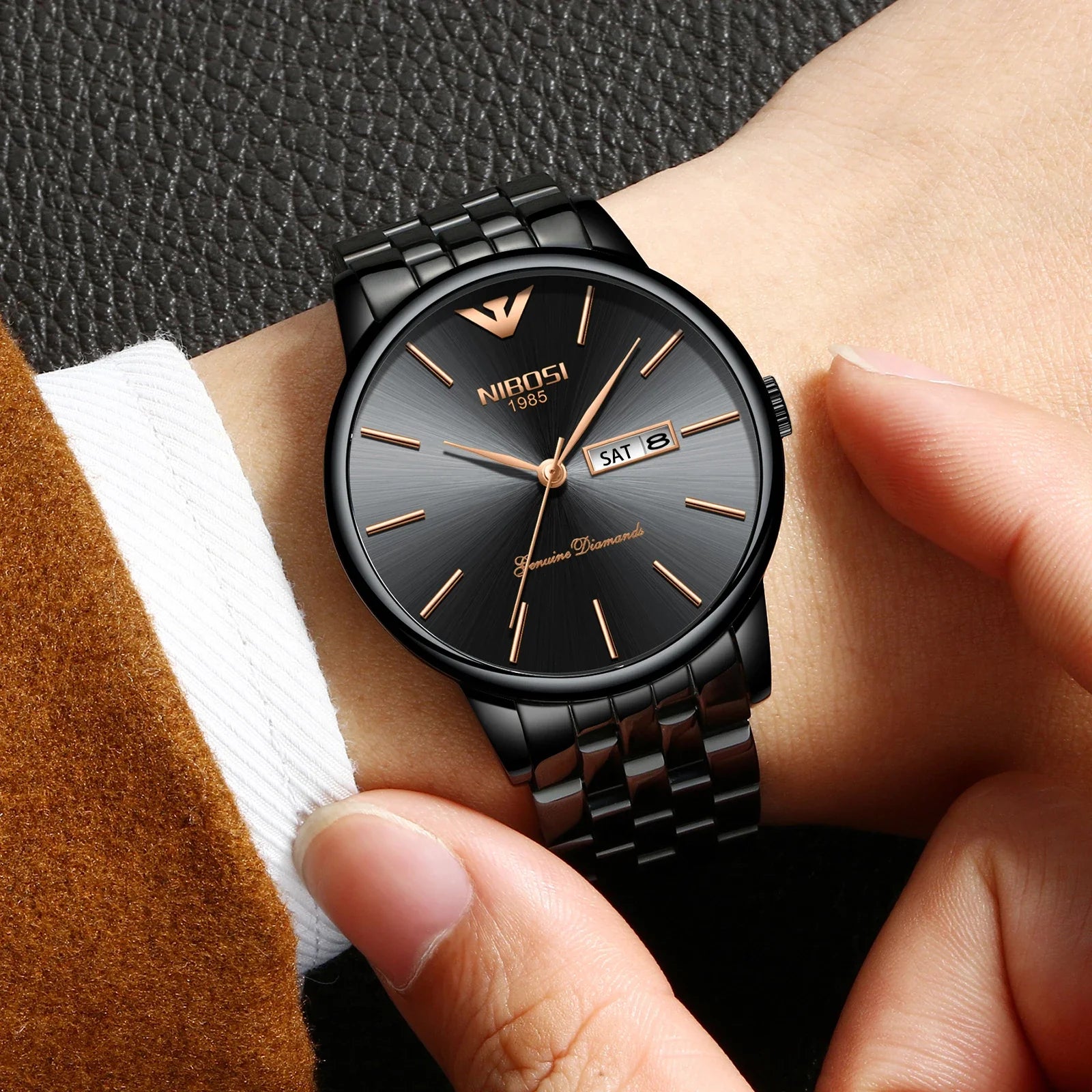 NIBOSI 2332 — Diamond Series Day-Date Watch