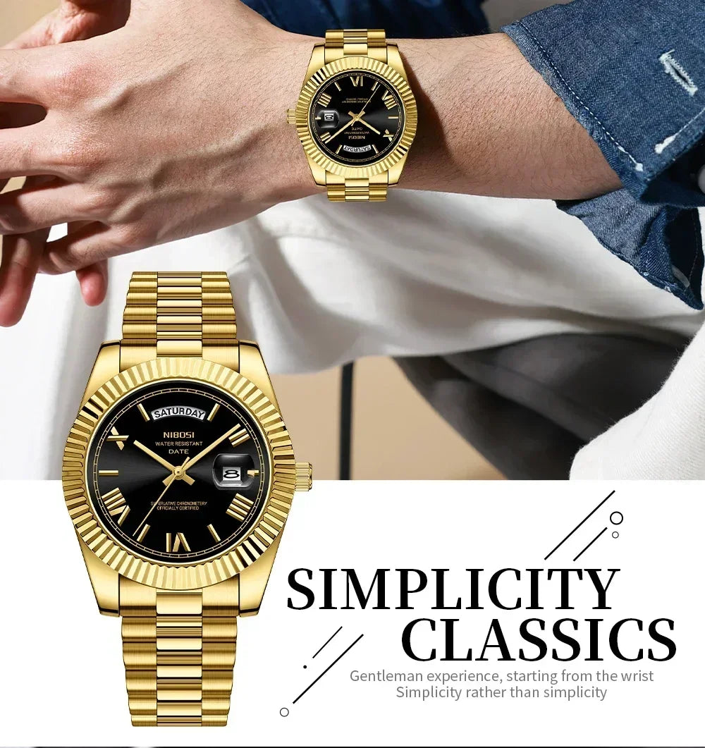 NIBOSI 2628 — Timeless Luxury Quartz Watch