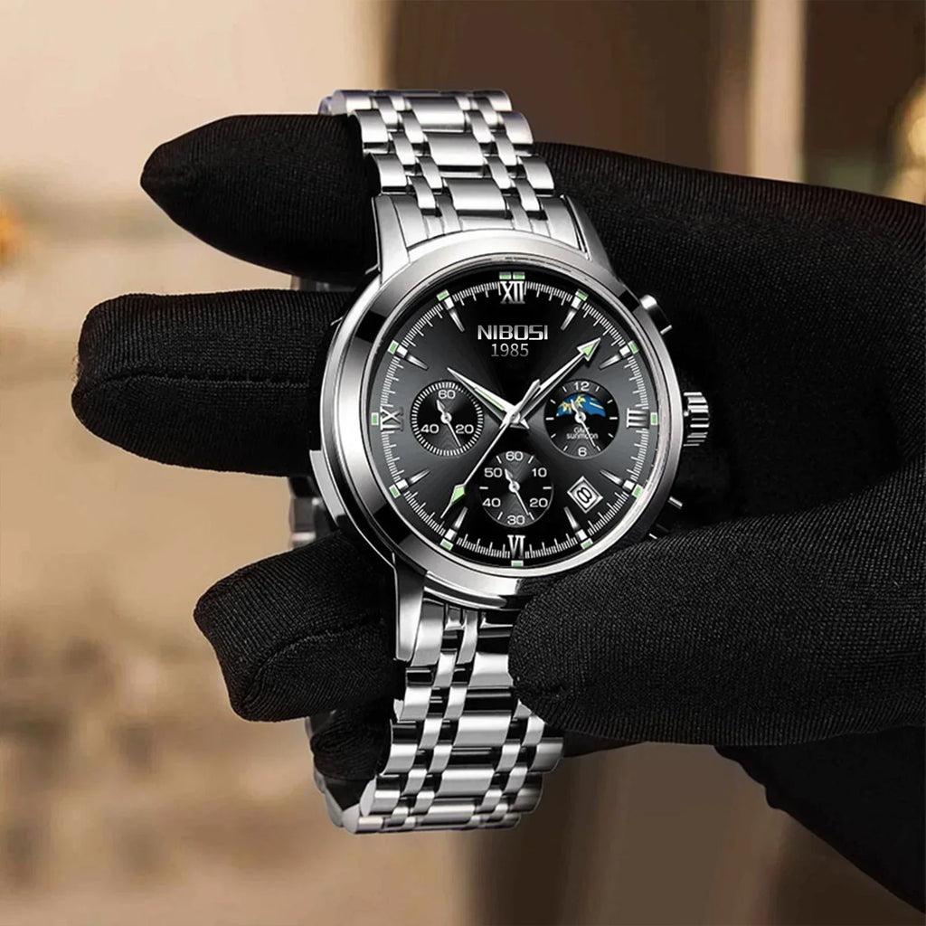 NIBOSI 2516 — Titan Edge Calendar Watch