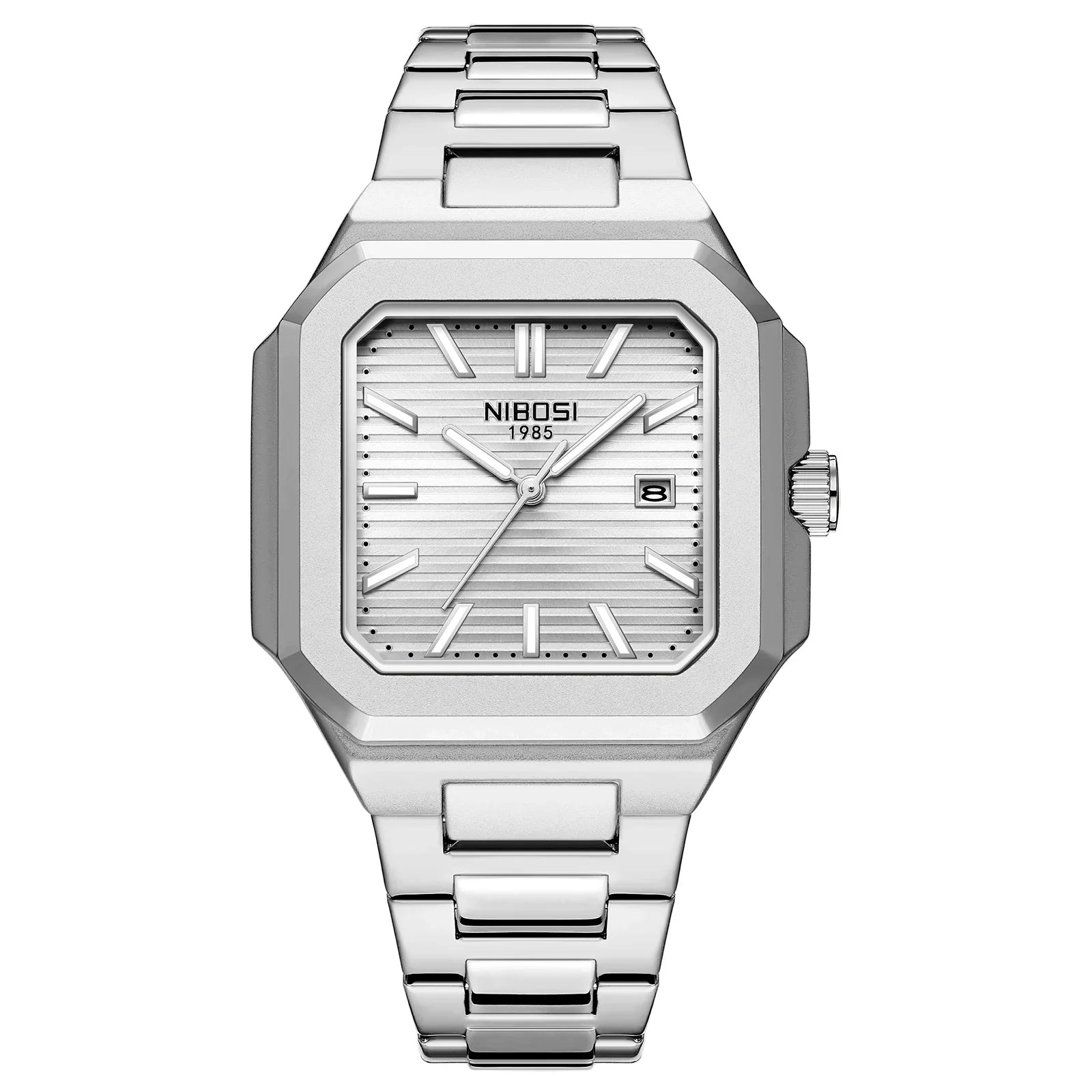NIBOSI 2689 — Squaremaster Calendar Quartz Watch
