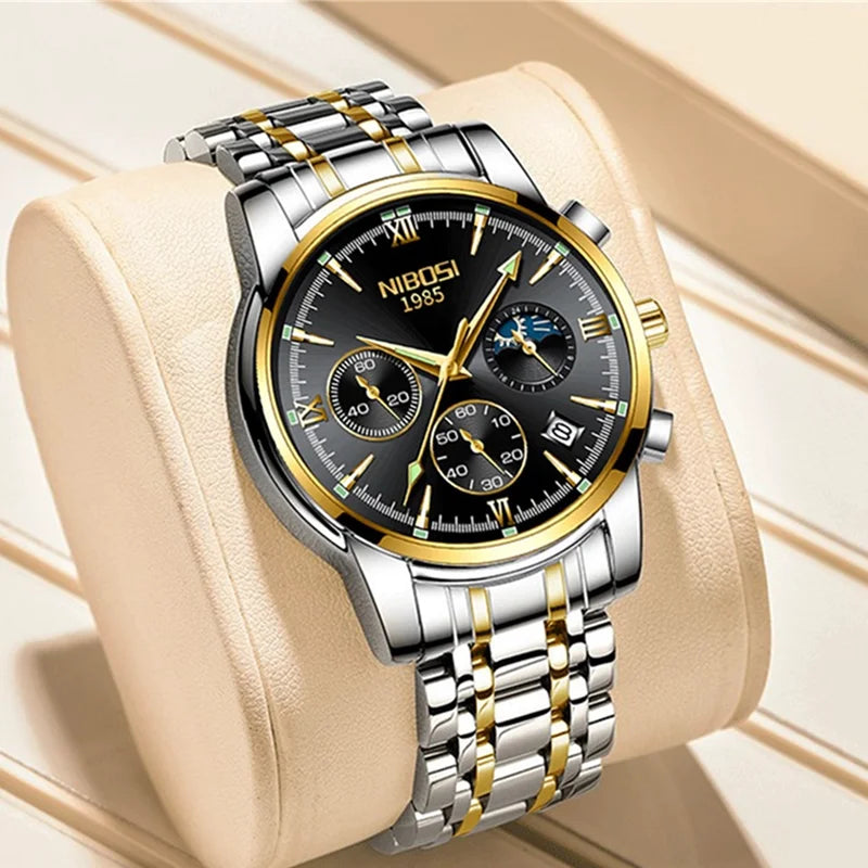 NIBOSI 2516 — Titan Edge Calendar Watch
