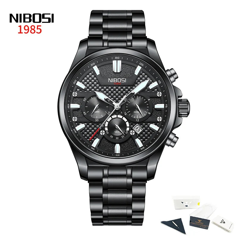 NIBOSI 2512 — Men's Stainless Steel Chronograph Watch