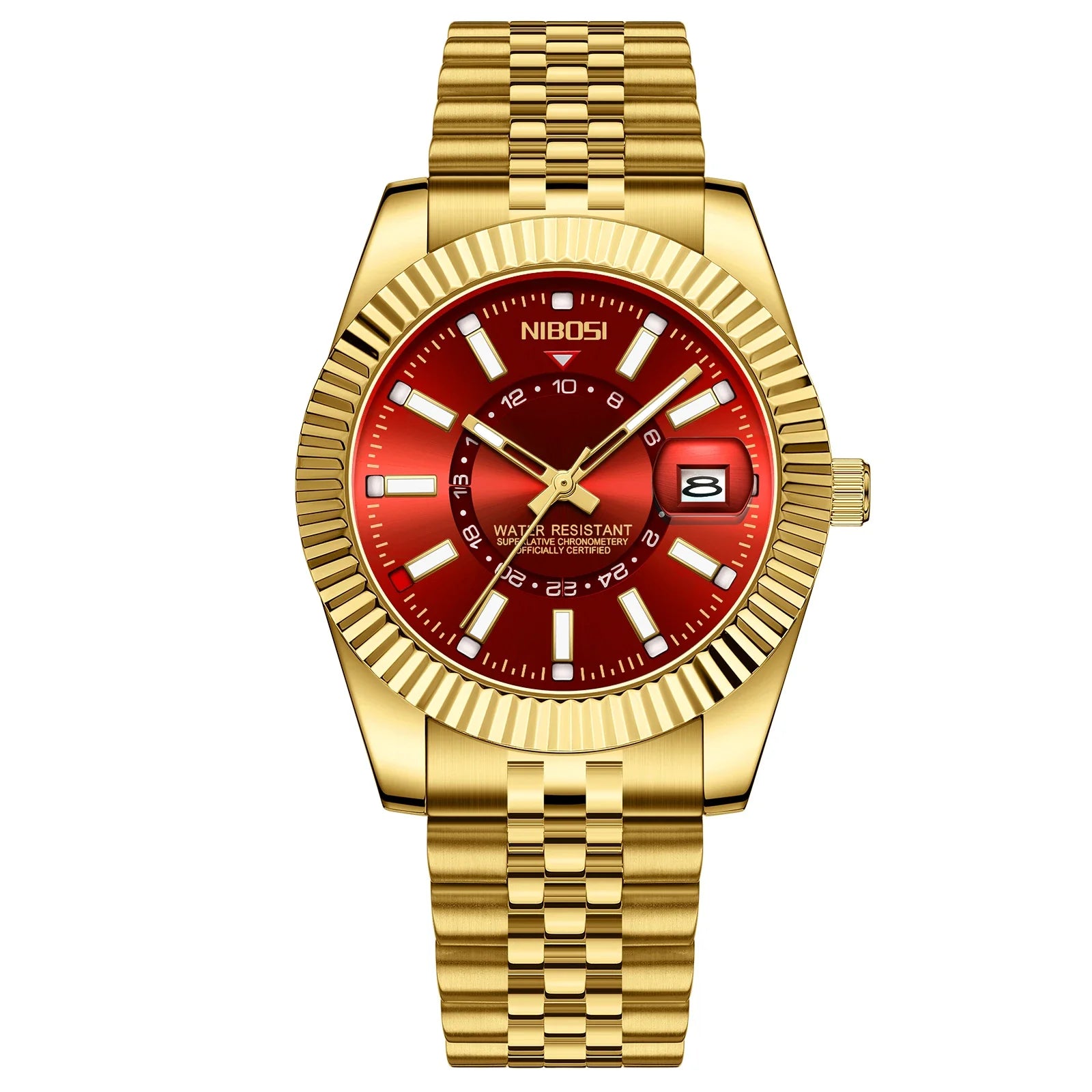 NIBOSI 2638 — Classic Fluted Men's Watch