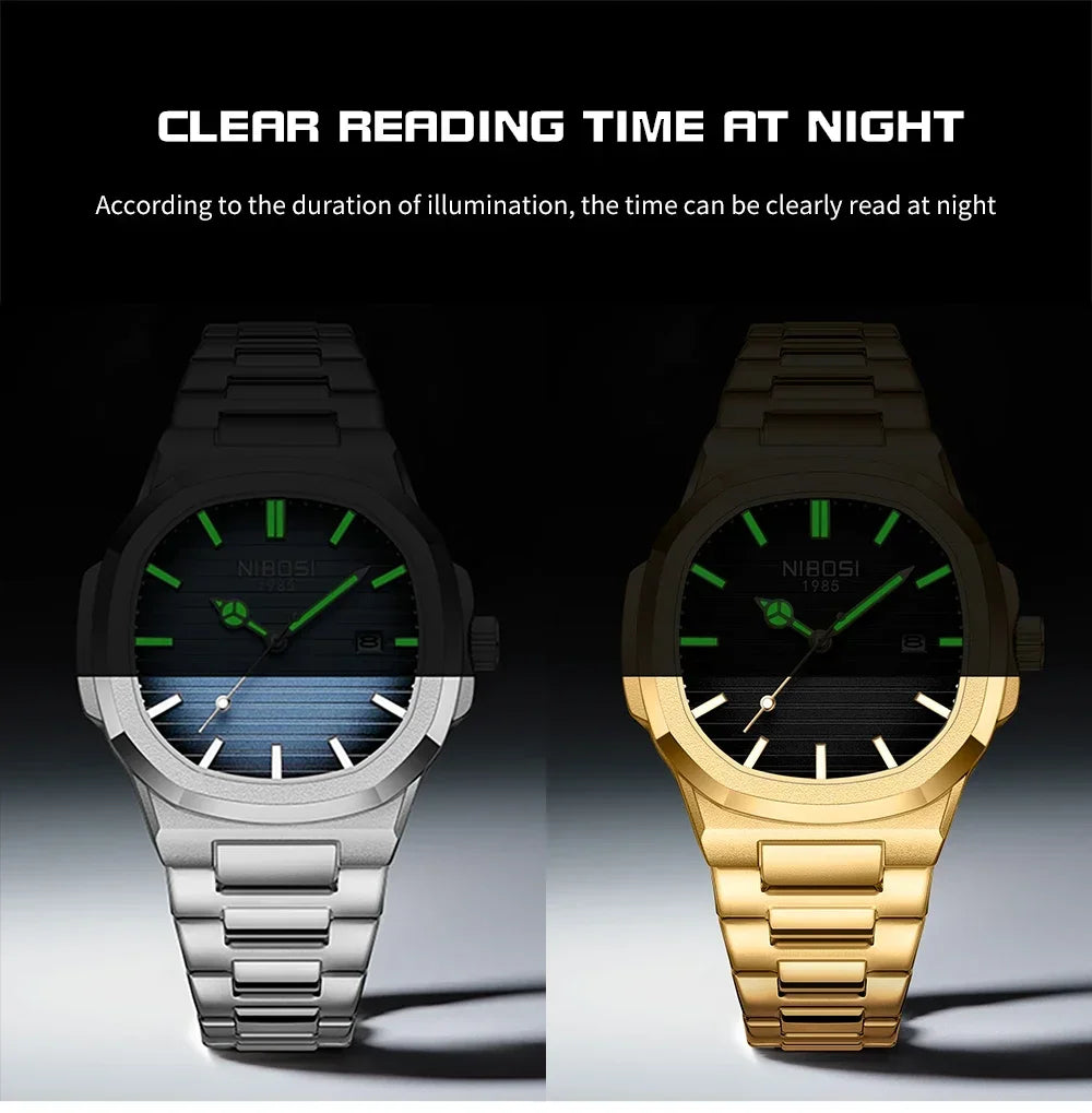 NIBOSI 2632 — Waterproof Stainless Steel Watch