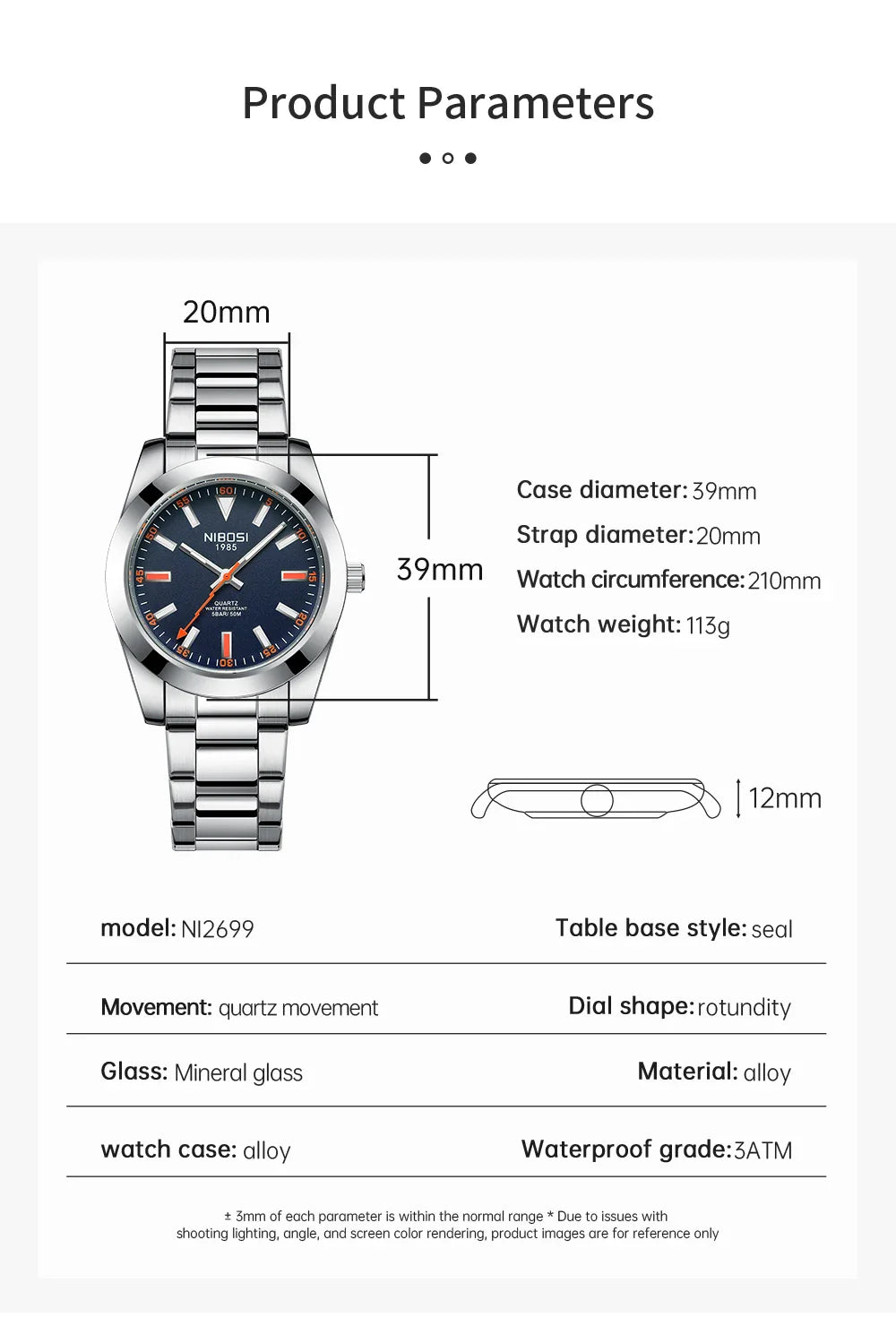 NIBOSI 2699 — Metroline Classic Men's Watch