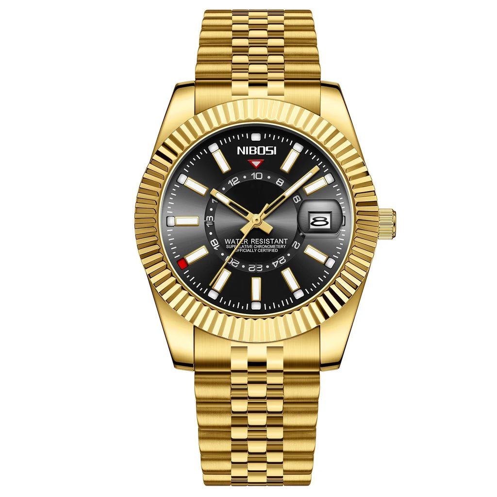 NIBOSI 2638 — Classic Fluted Men's Watch