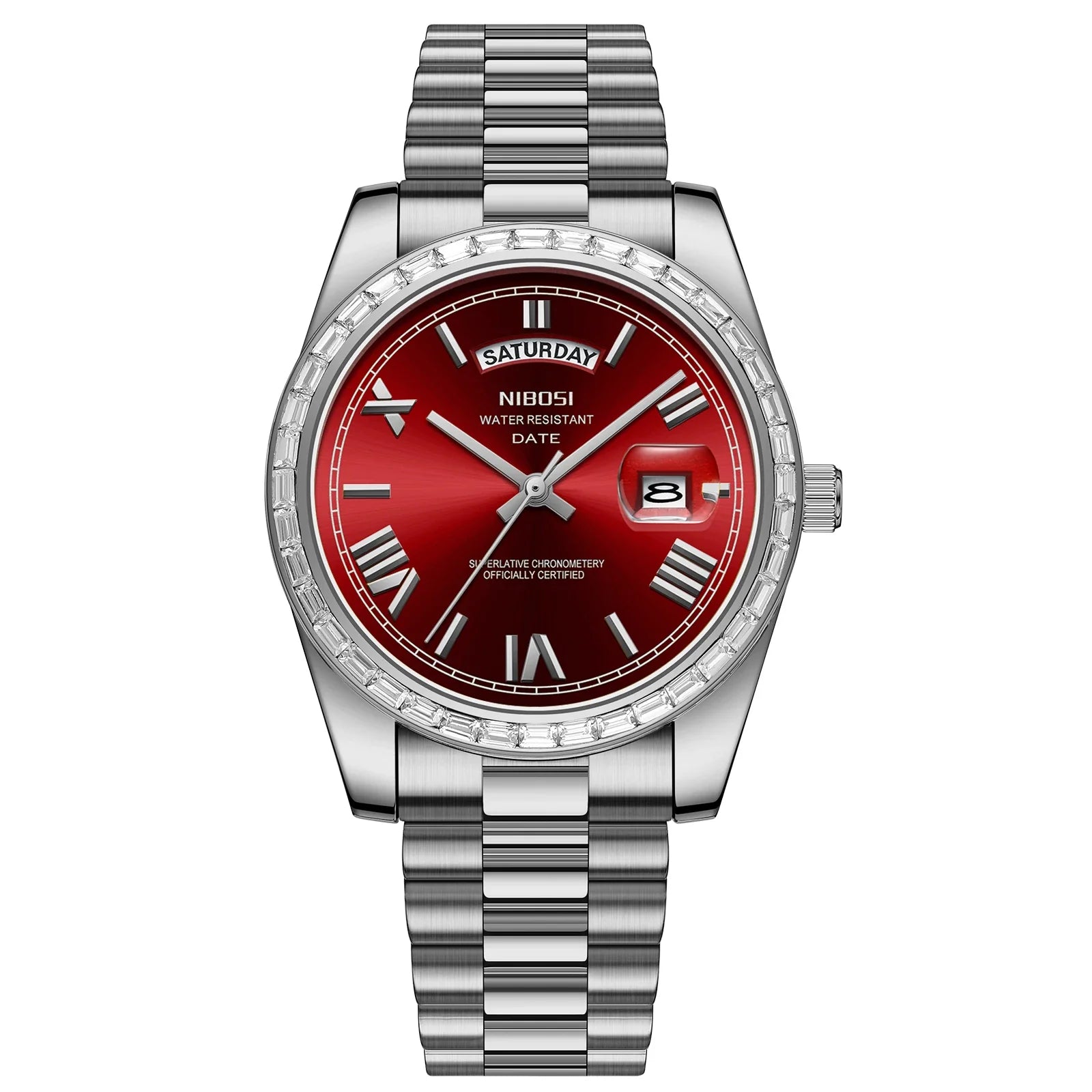 NIBOSI 2708 Presidential Day-Date Watch
