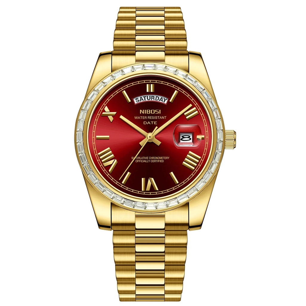 NIBOSI 2708 Presidential Day-Date Watch