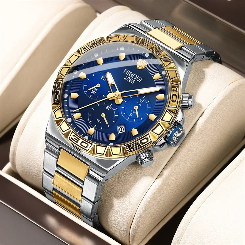 NIBOSI 2661 Golden Vanguard Chronograph