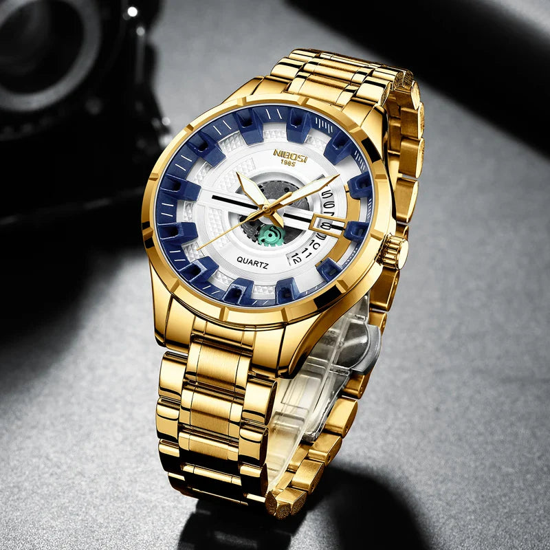 NIBOSI 2383 — Industrial Skeleton Quartz Watch