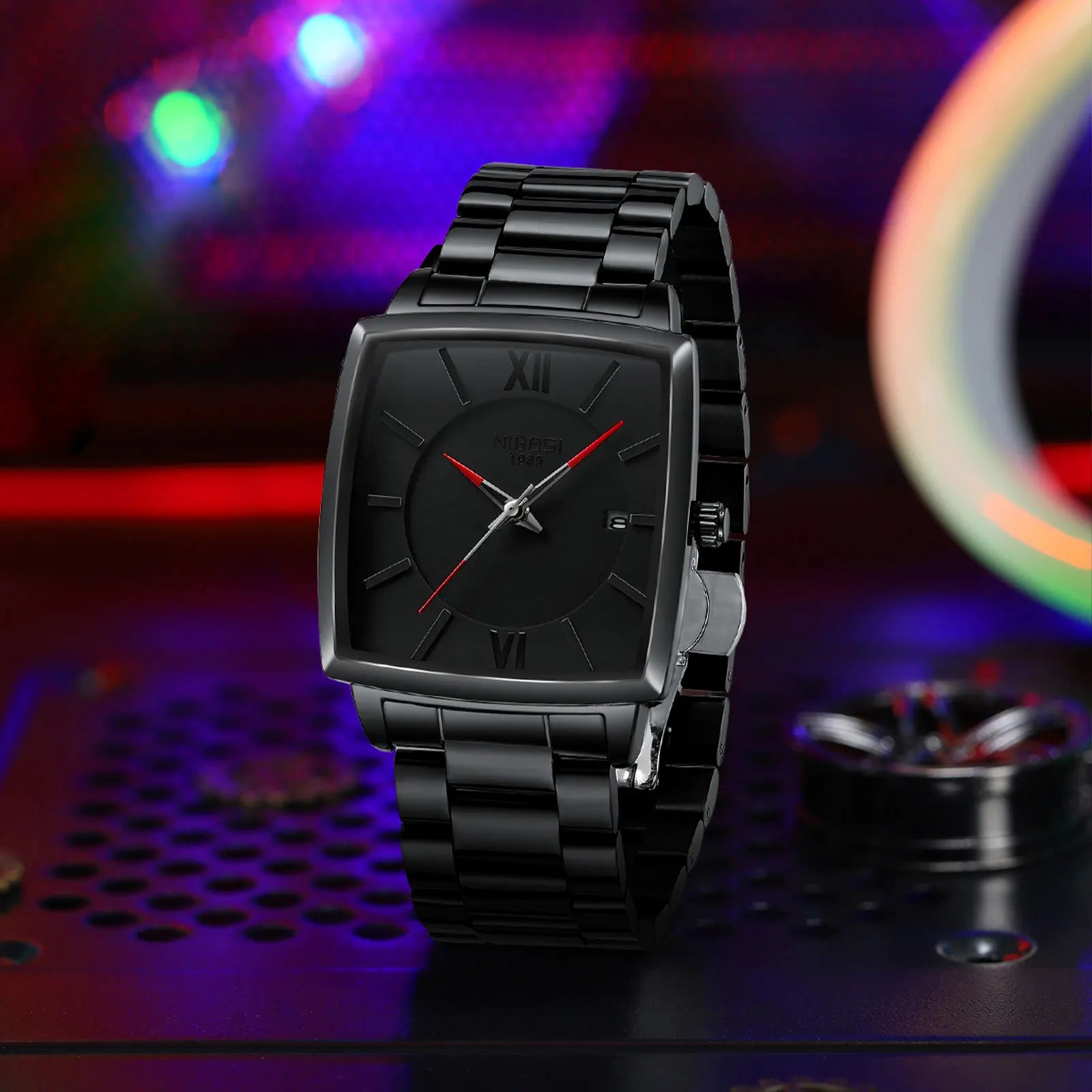 NIBOSI 2601 — Obsidian Square Men's Watch