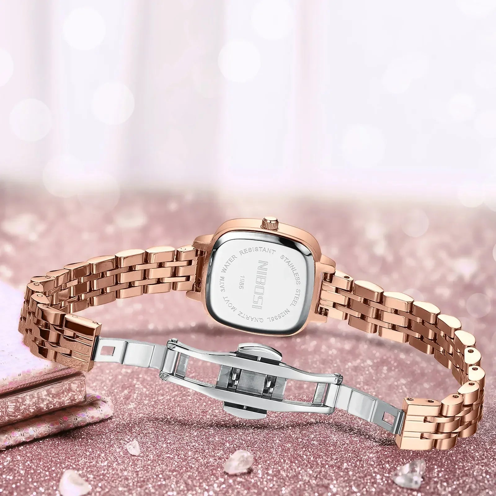 NIBOSI 2535 — Crystal Frame Watch