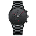 NIBOSI 2588 — All Black Chronograph Quartz Watch