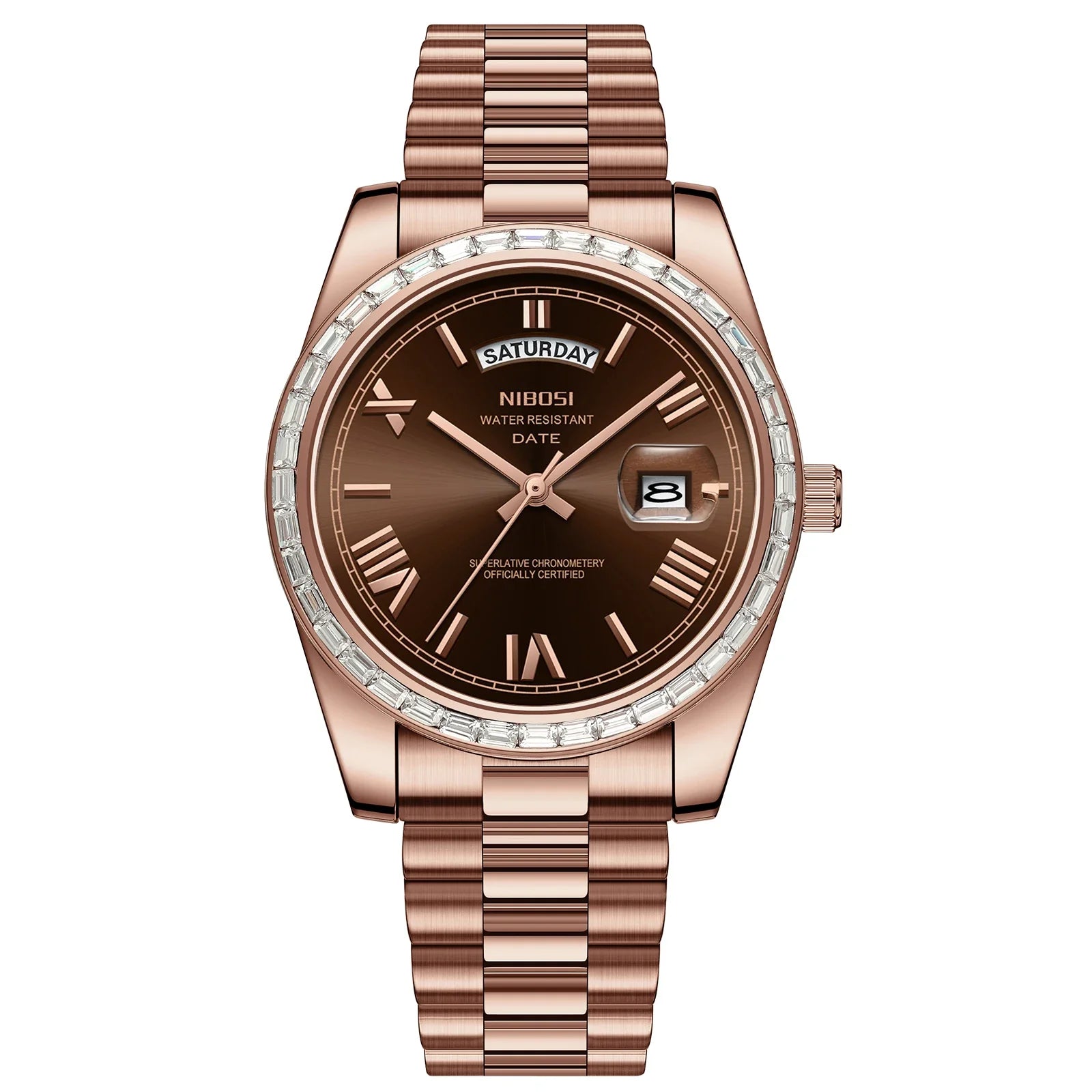 NIBOSI 2708 Presidential Day-Date Watch