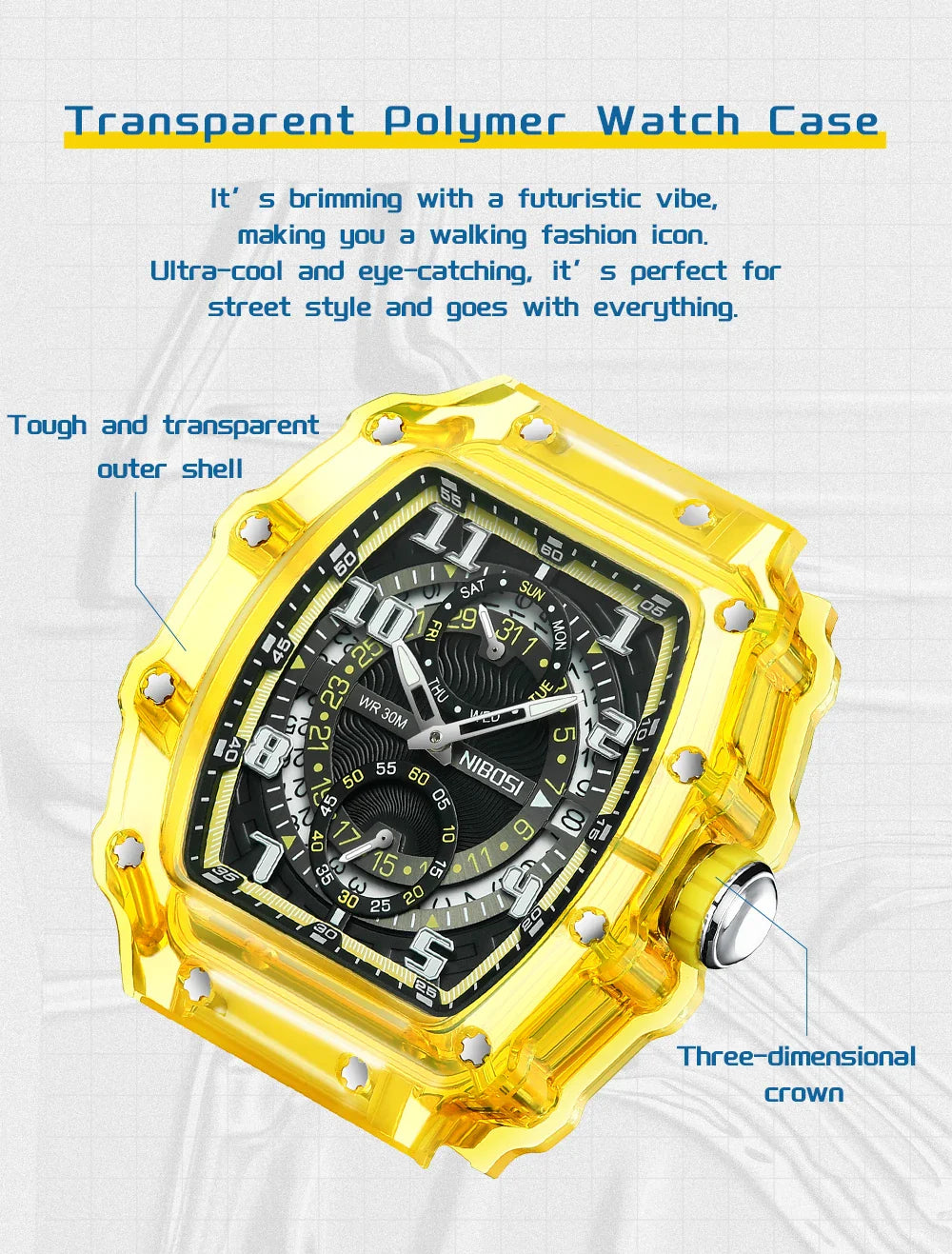 NIBOSI 2703 — Shockforce Sport Watch