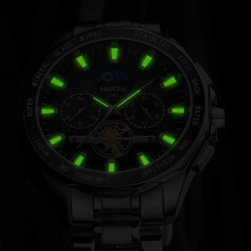 NIBOSI 2580 Tourbillon Watch — Luxury Chronograph for Men