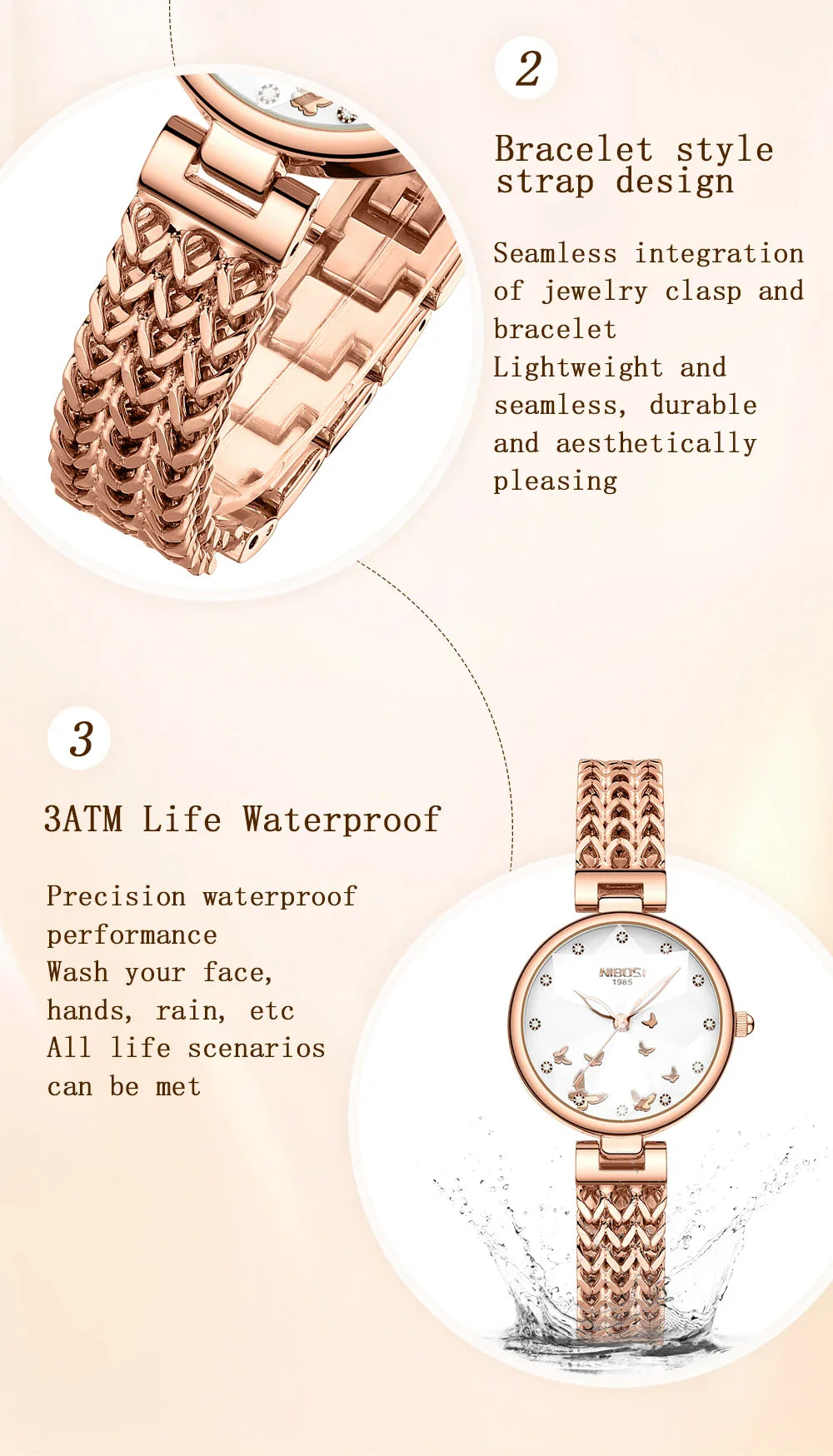 NIBOSI 2635 — Gleam Dial Women's Watch
