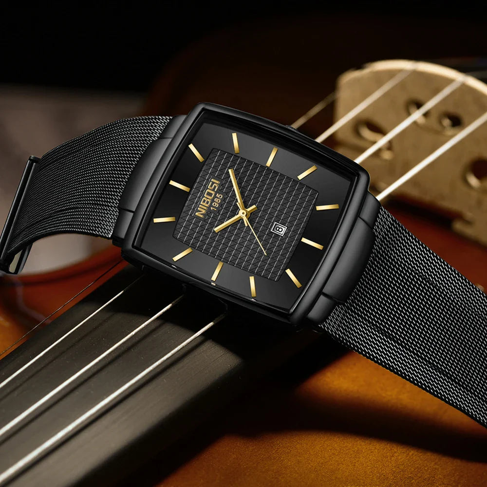 NIBOSI 2613 — Modern Square Mesh Watch