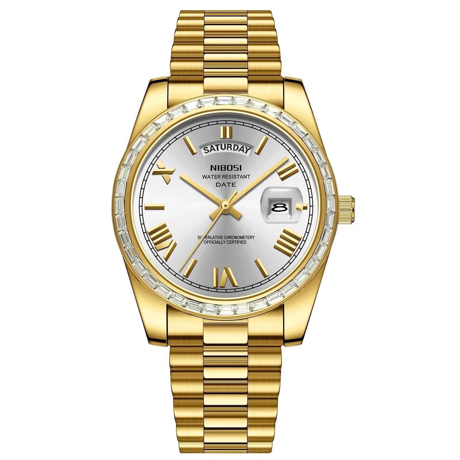 NIBOSI 2708 Presidential Day-Date Watch