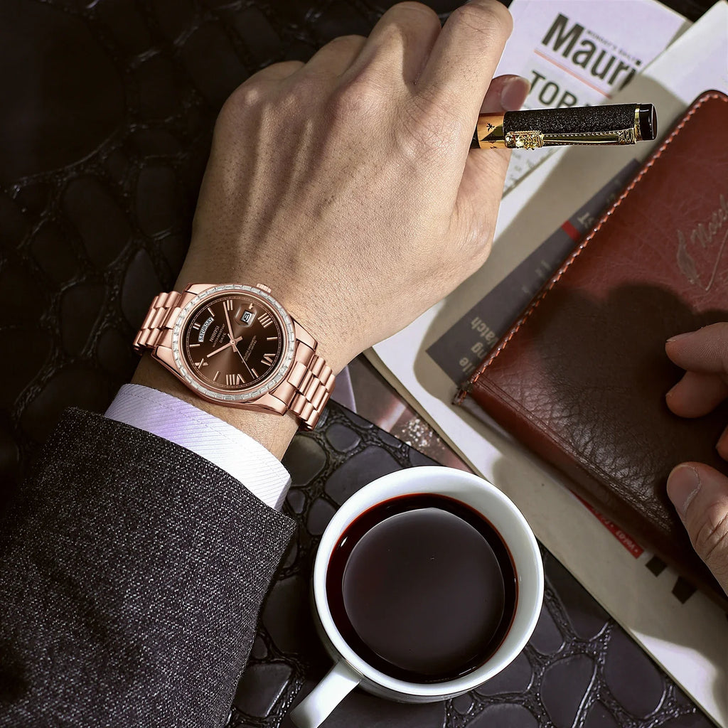 NIBOSI 2708 Presidential Day-Date Watch