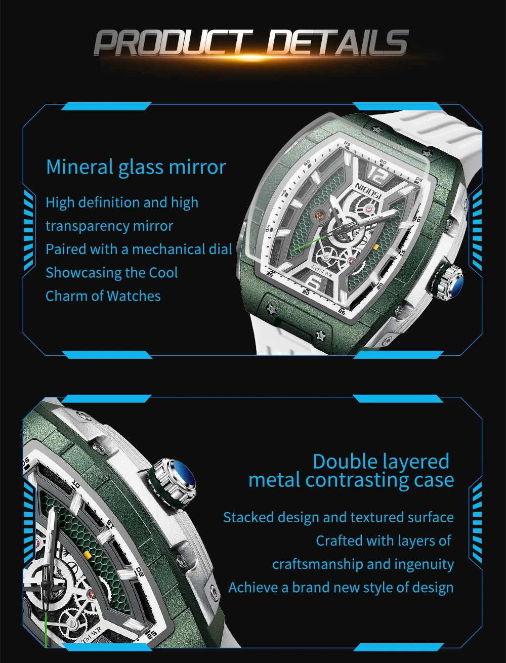 NIBOSI 2701 — Mach Curve Sport Watch