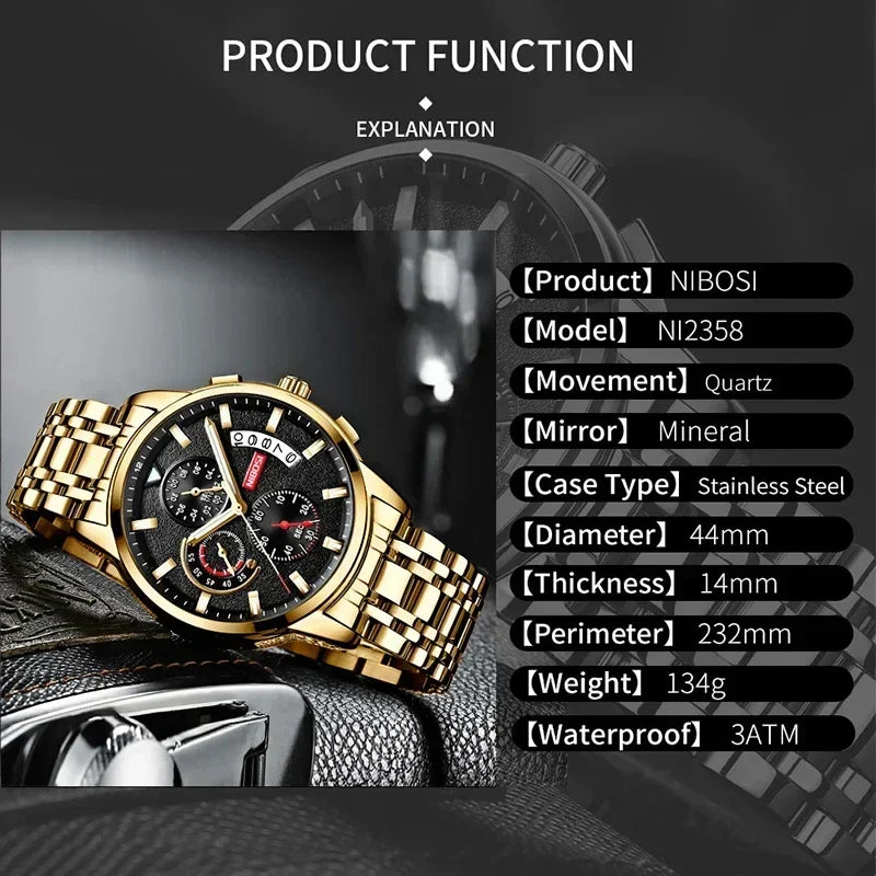 NIBOSI 2358 — Executive Fusion Chronograph