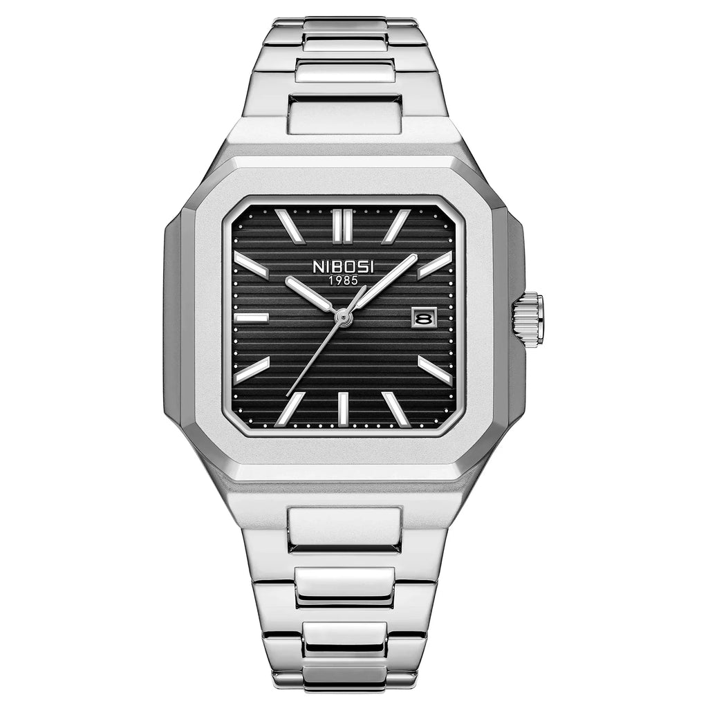 NIBOSI 2689 — Squaremaster Calendar Quartz Watch