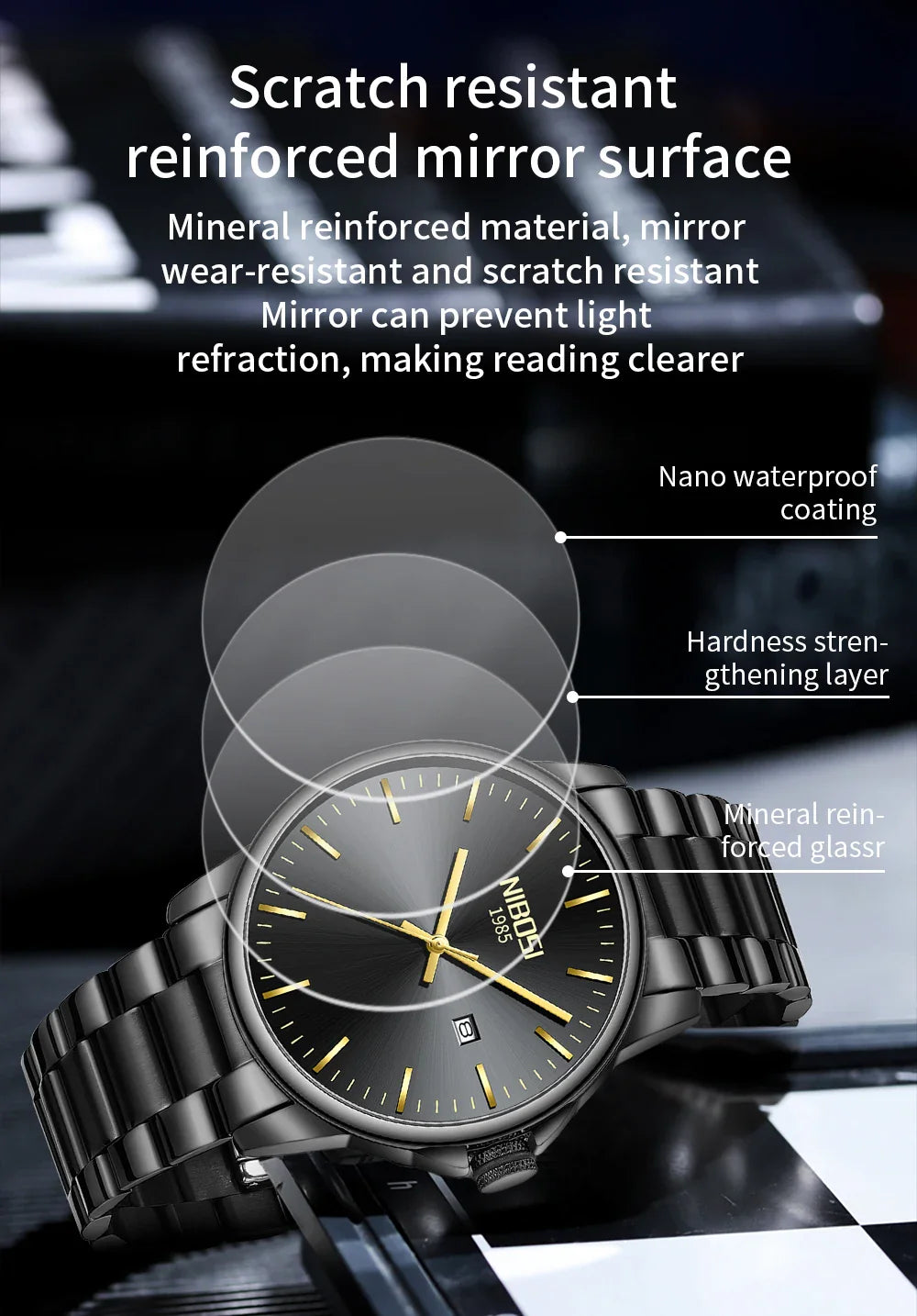NIBOSI 2691 — Miyota Precision Minimalist Watch