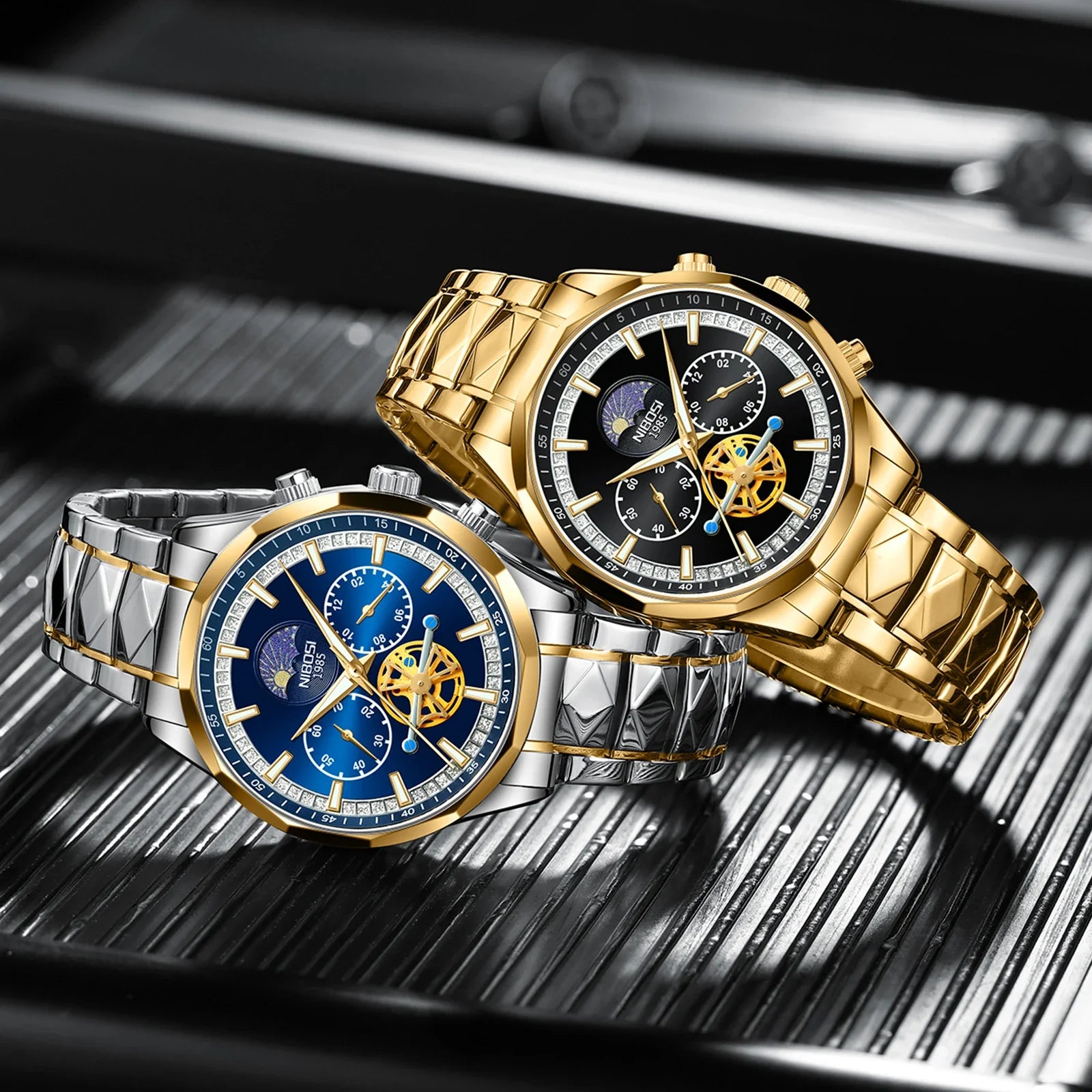 NIBOSI 2656 — Monarch Moonphase Quartz Watch