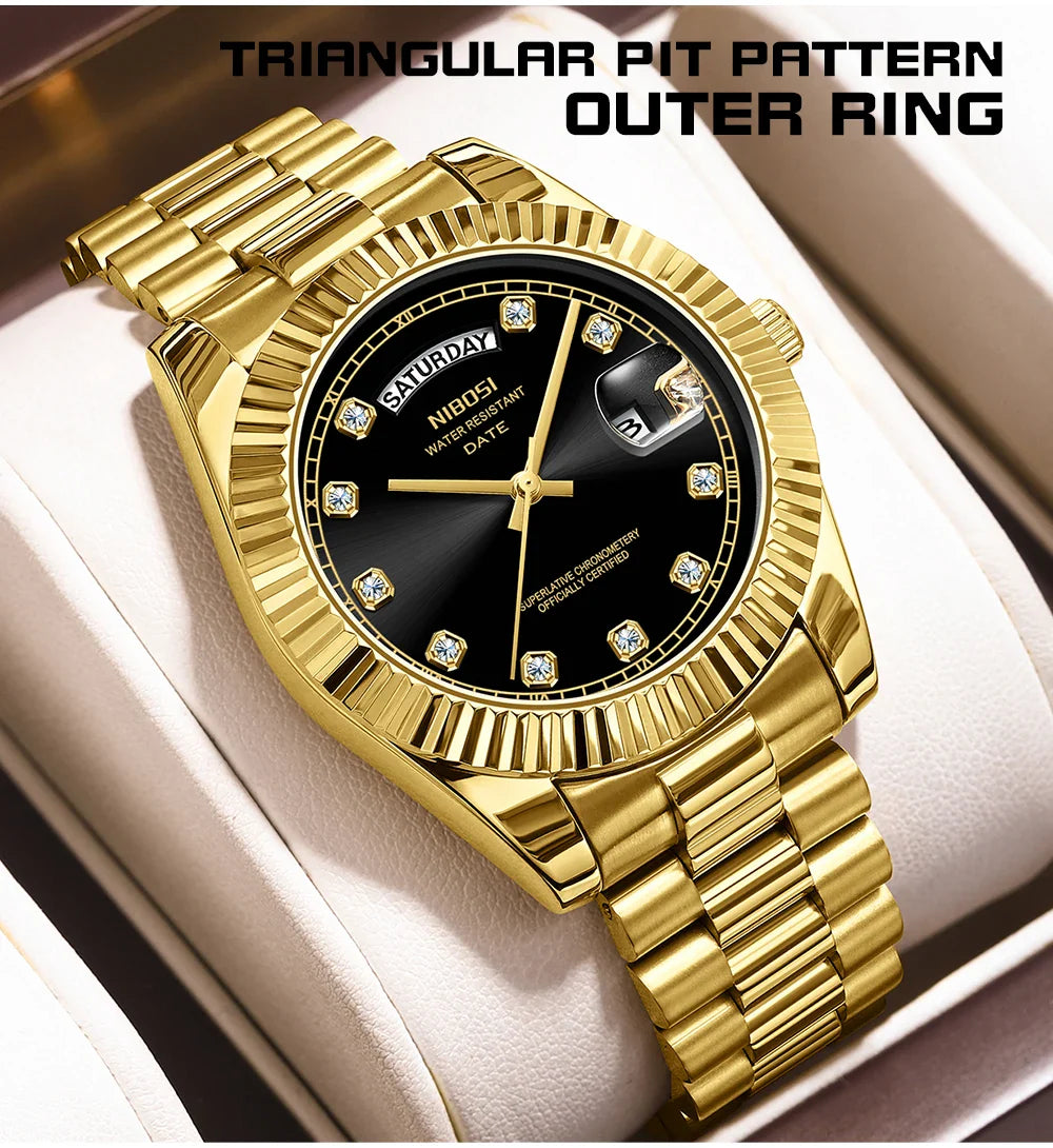 NIBOSI 2627 — Diamond Scale Quartz Watch