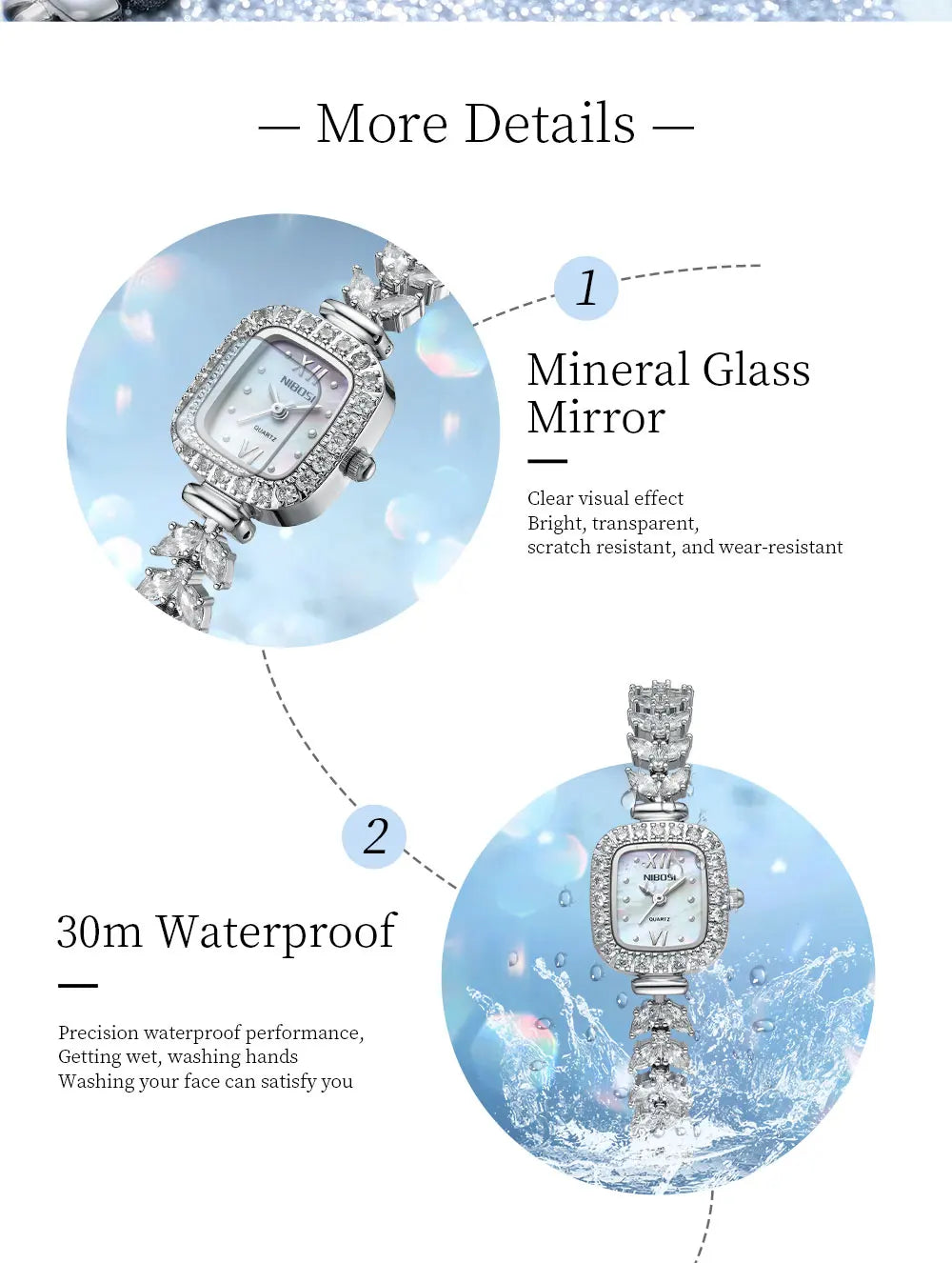 NIBOSI 2675 — Dreamy Fish Tail Watch