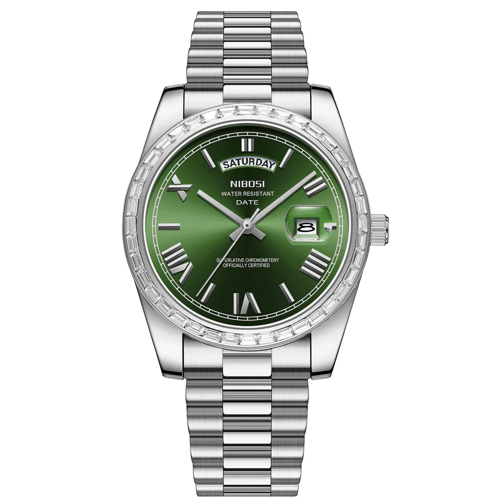 NIBOSI 2708 Presidential Day-Date Watch
