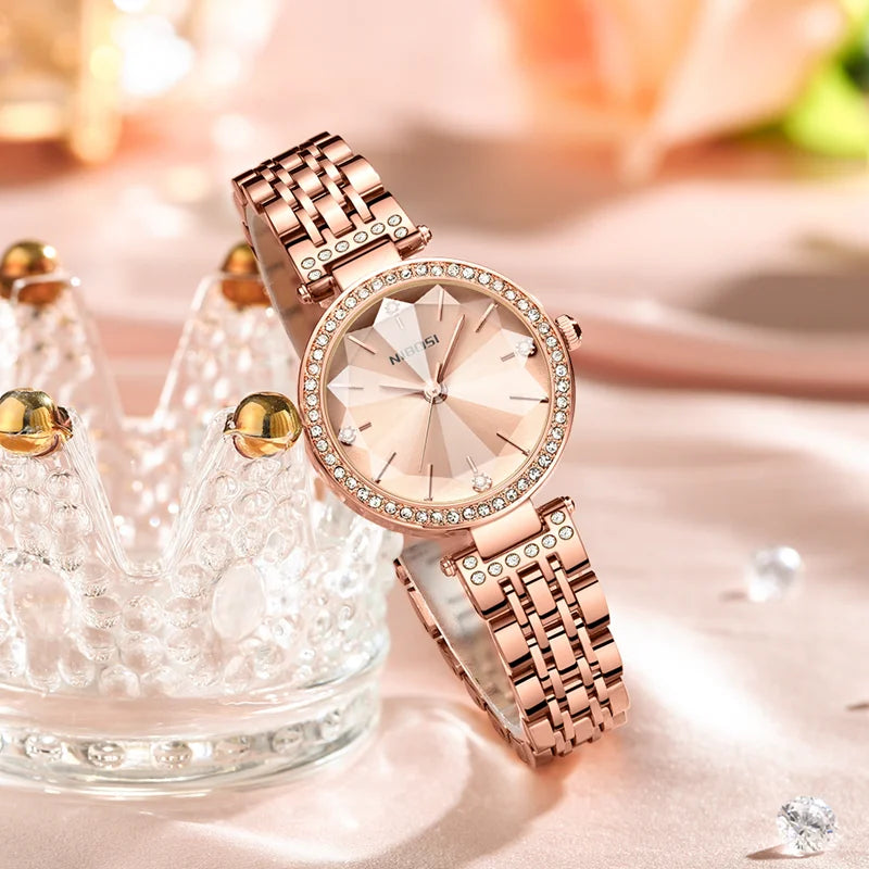 NIBOSI 2622 — Elegant Zircon Women's Quartz Watch