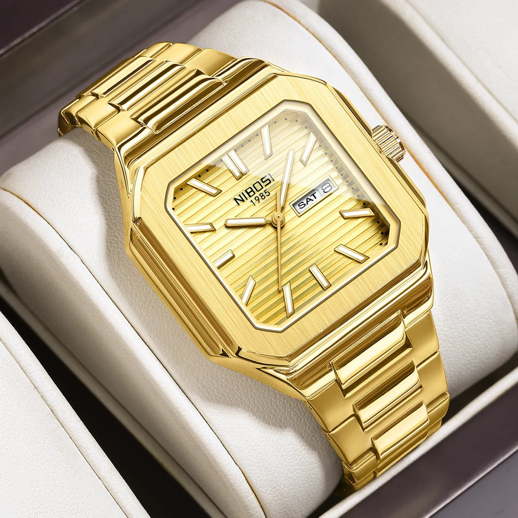 NIBOSI 2690 — Retro Square Quartz Watch