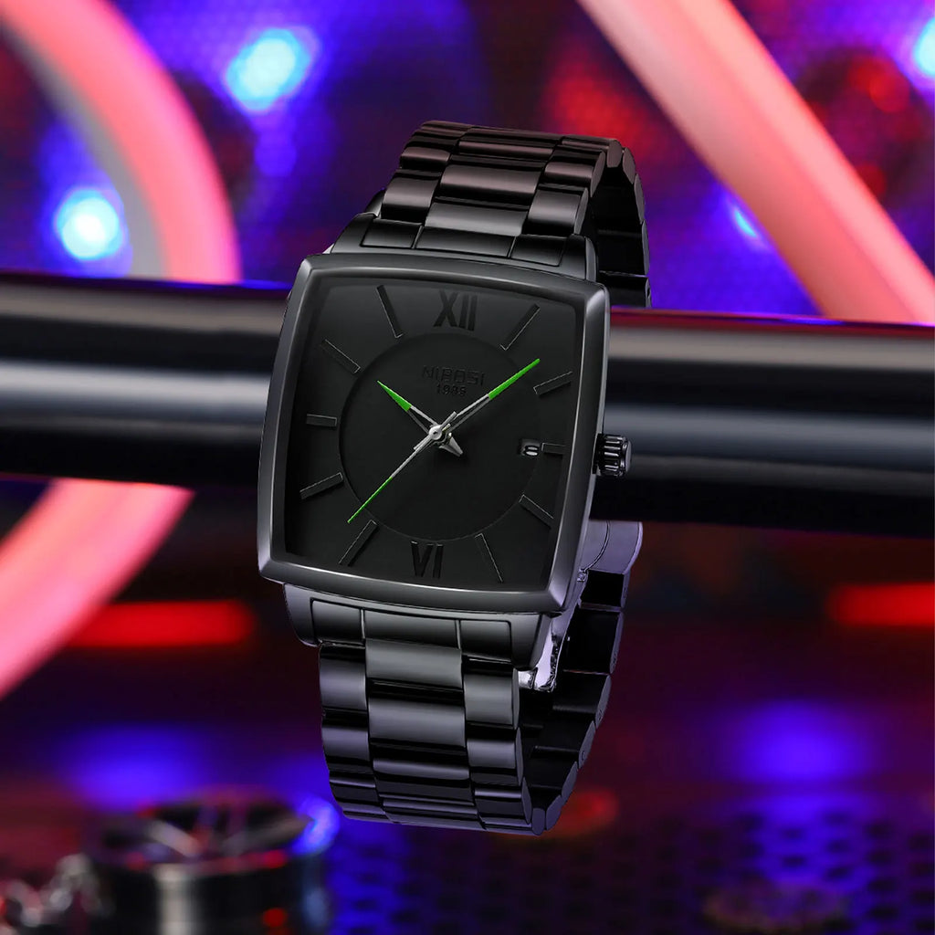 NIBOSI 2601 — Obsidian Square Men's Watch