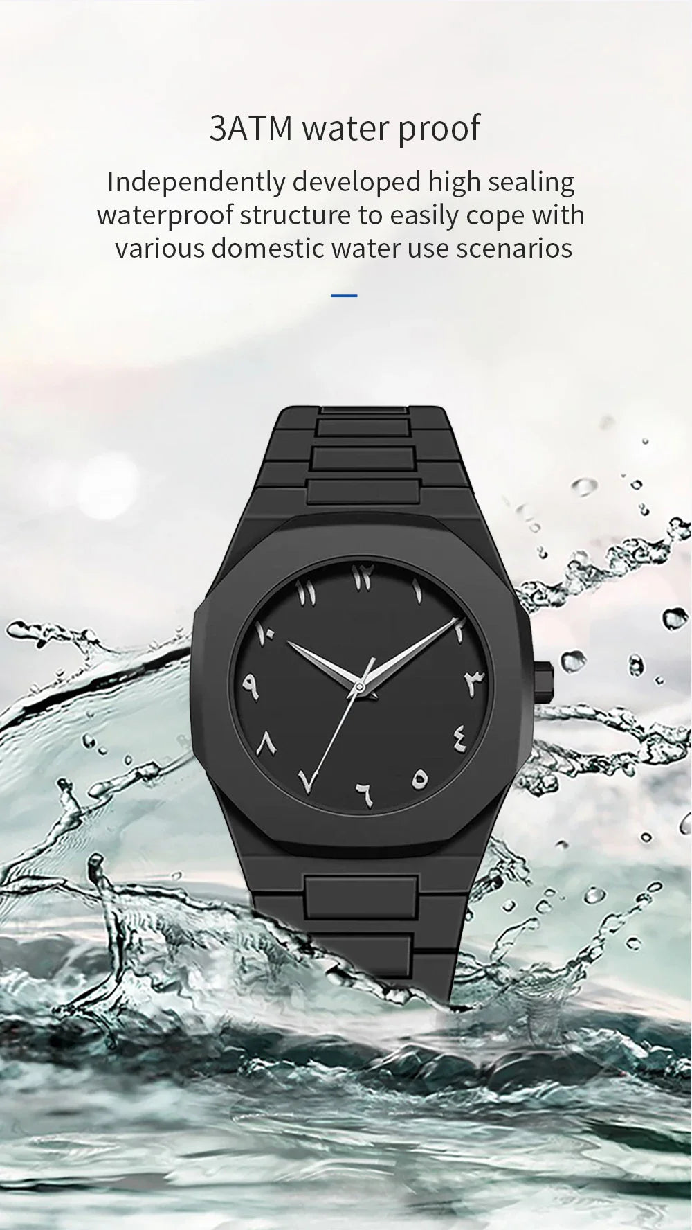 NIBOSI 2707 — Abstract Dial Black Watch