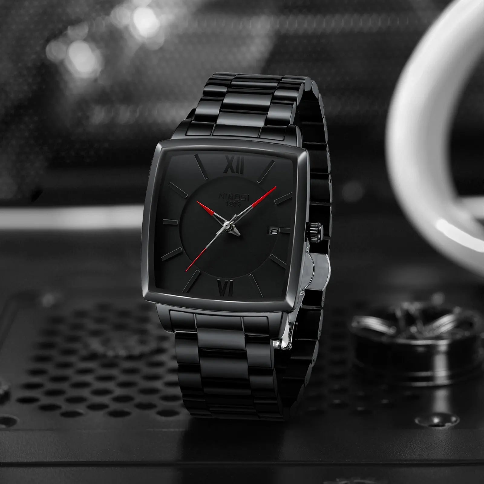 NIBOSI 2601 — Obsidian Square Men's Watch