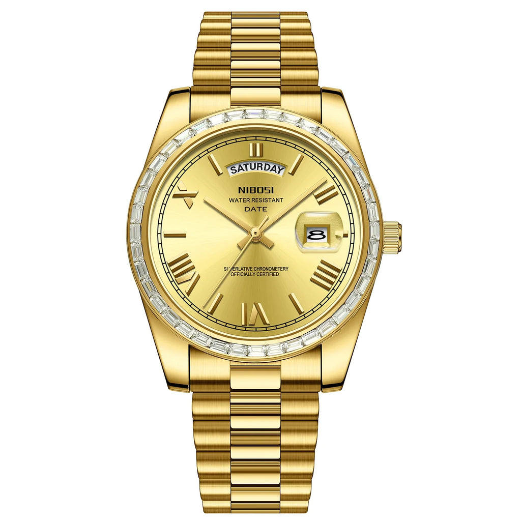 NIBOSI 2708 Presidential Day-Date Watch