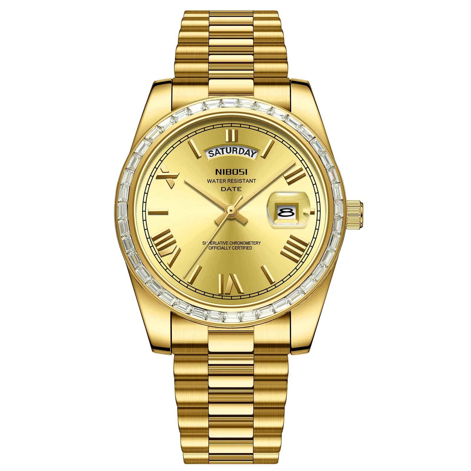 NIBOSI 2708 Presidential Day-Date Watch
