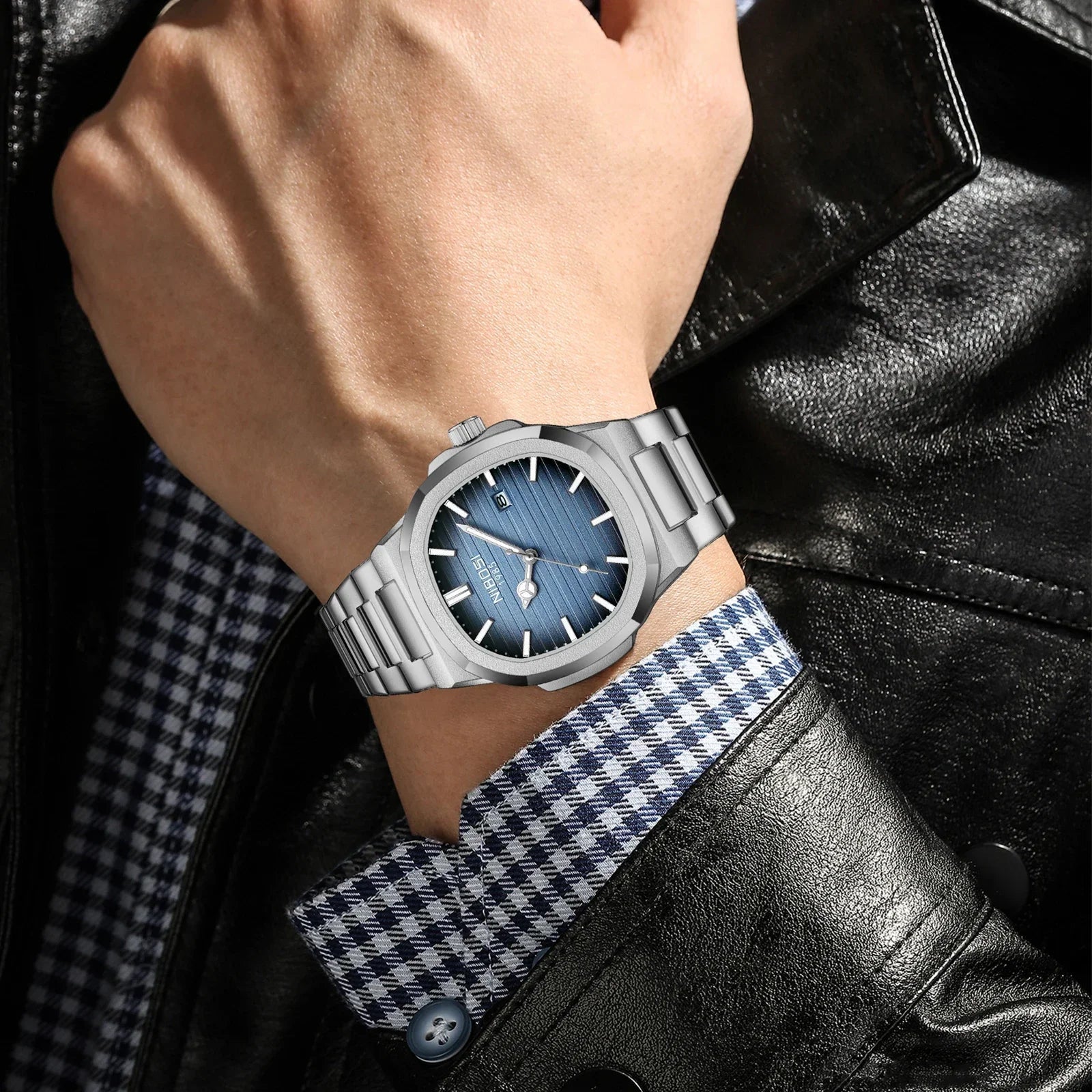 NIBOSI 2632 — Waterproof Stainless Steel Watch