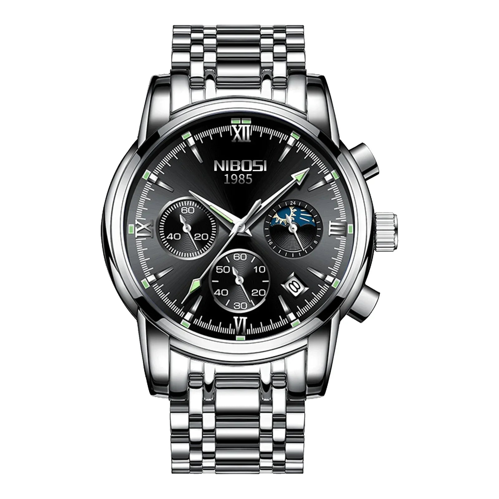 NIBOSI 2516 — Titan Edge Calendar Watch