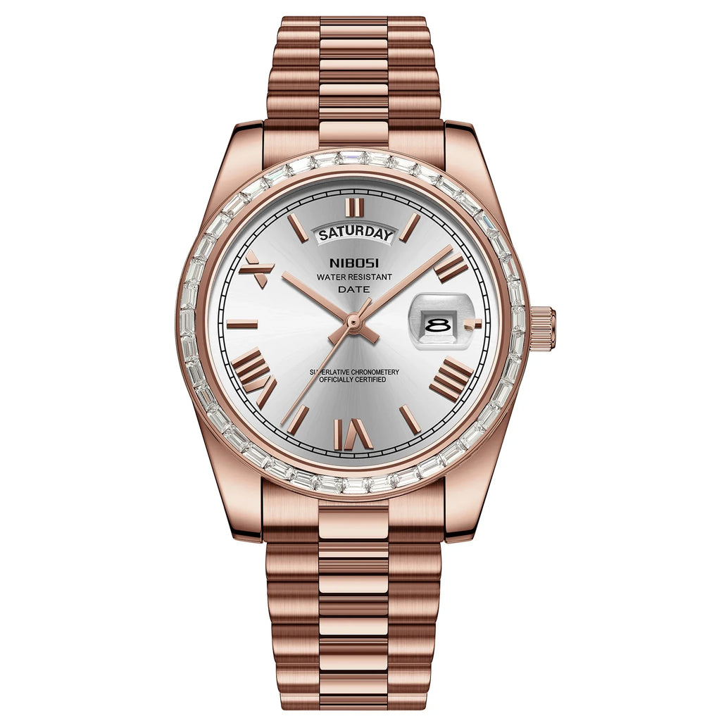 NIBOSI 2708 Presidential Day-Date Watch