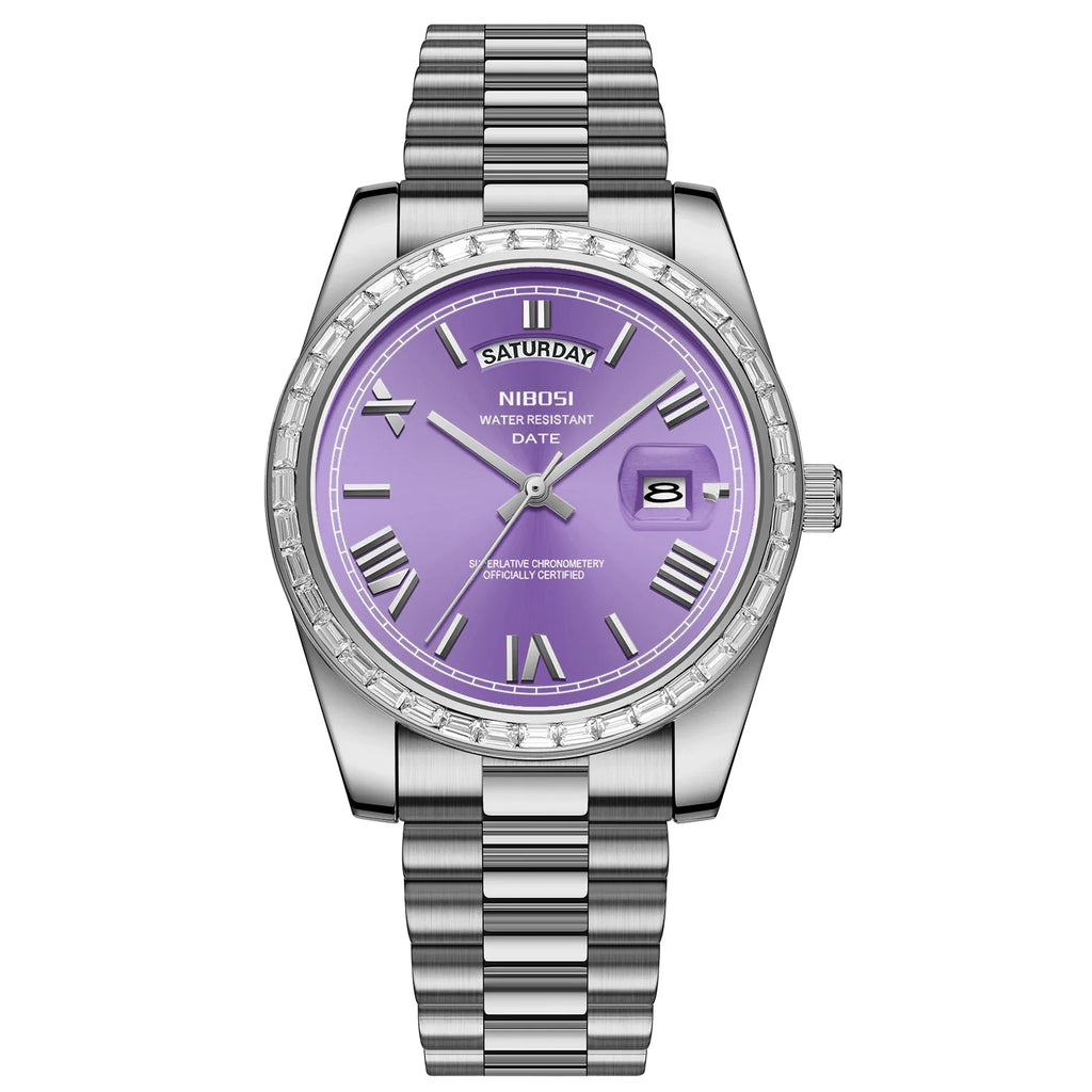 NIBOSI 2708 Presidential Day-Date Watch