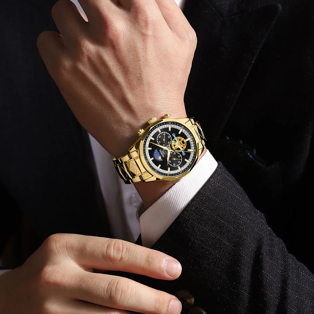 NIBOSI 2656 — Monarch Moonphase Quartz Watch