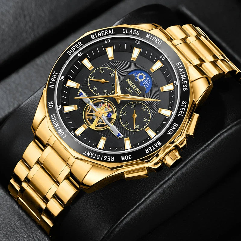 NIBOSI 2580 Tourbillon Watch — Luxury Chronograph for Men