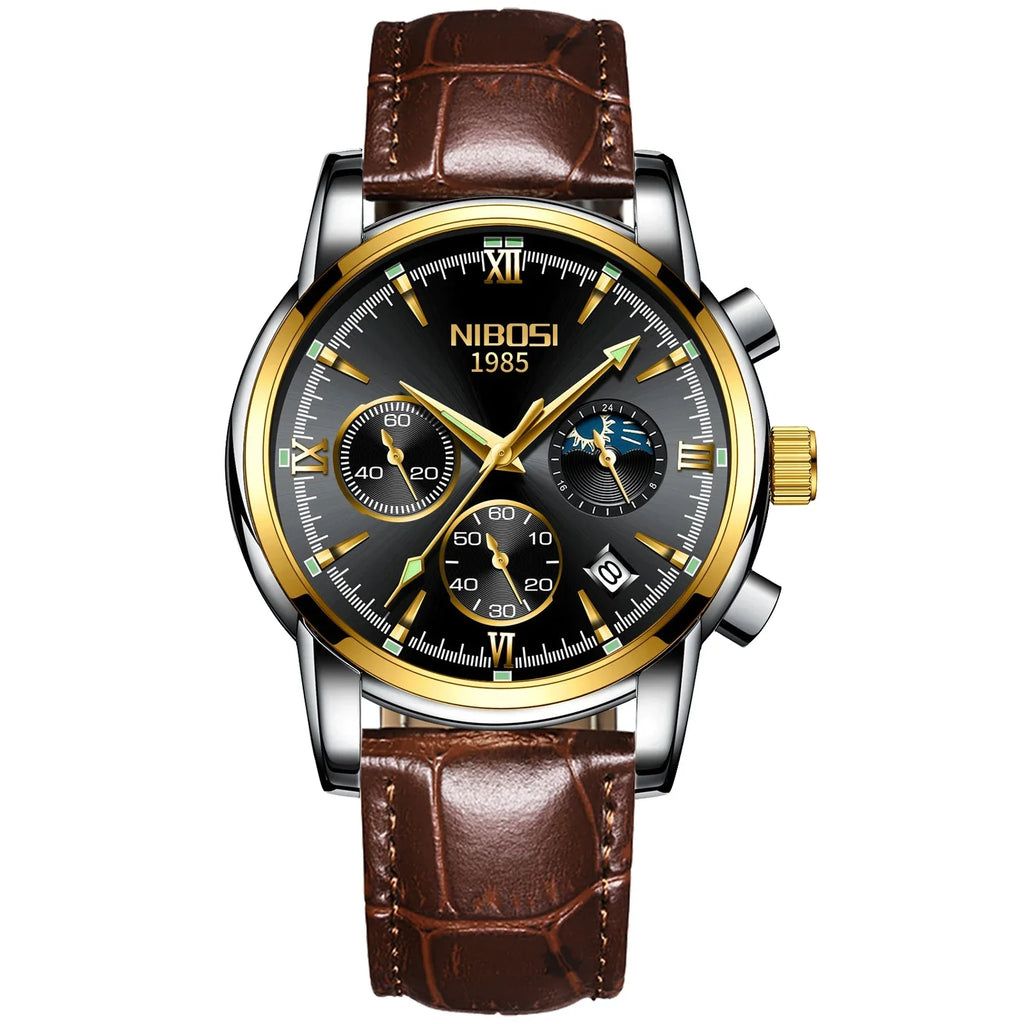NIBOSI 2516 — Titan Edge Calendar Watch