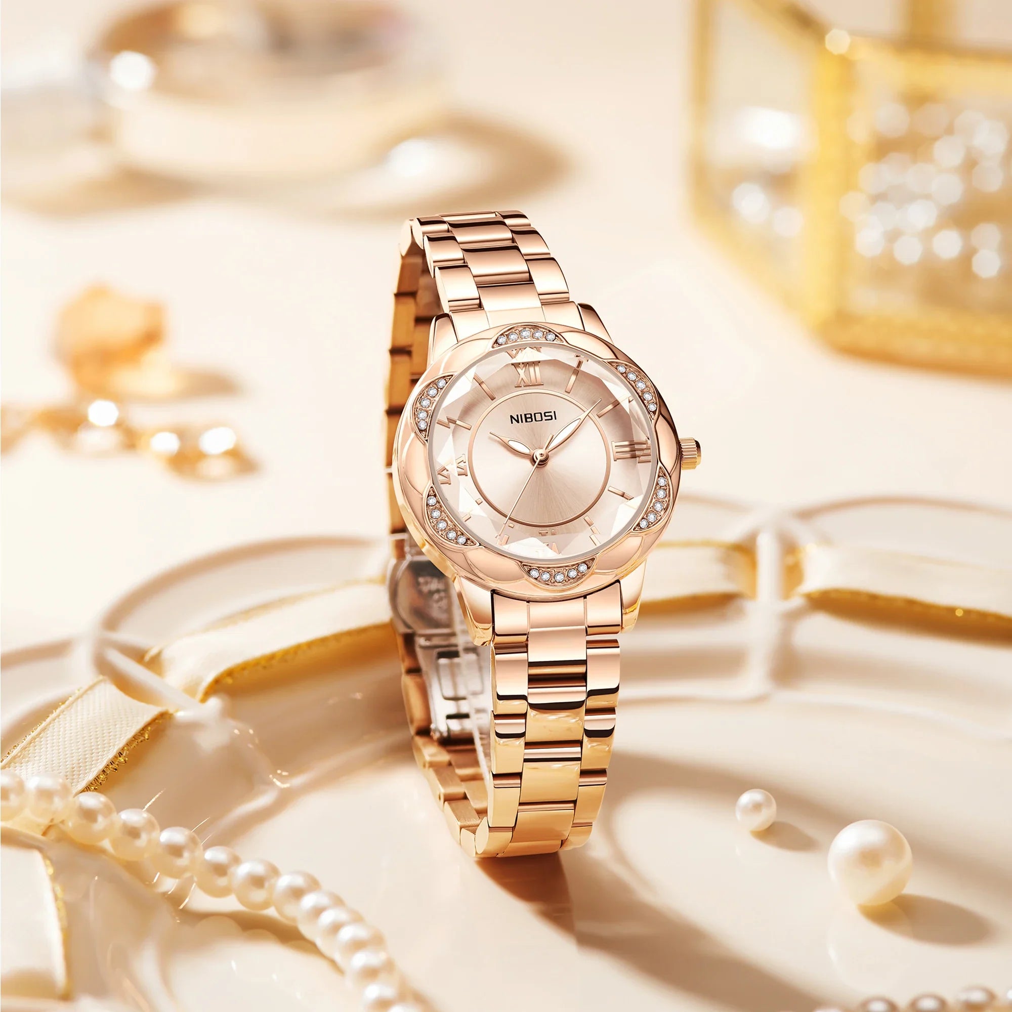 NIBOSI 2672 — Crystal Bloom Women's Watch