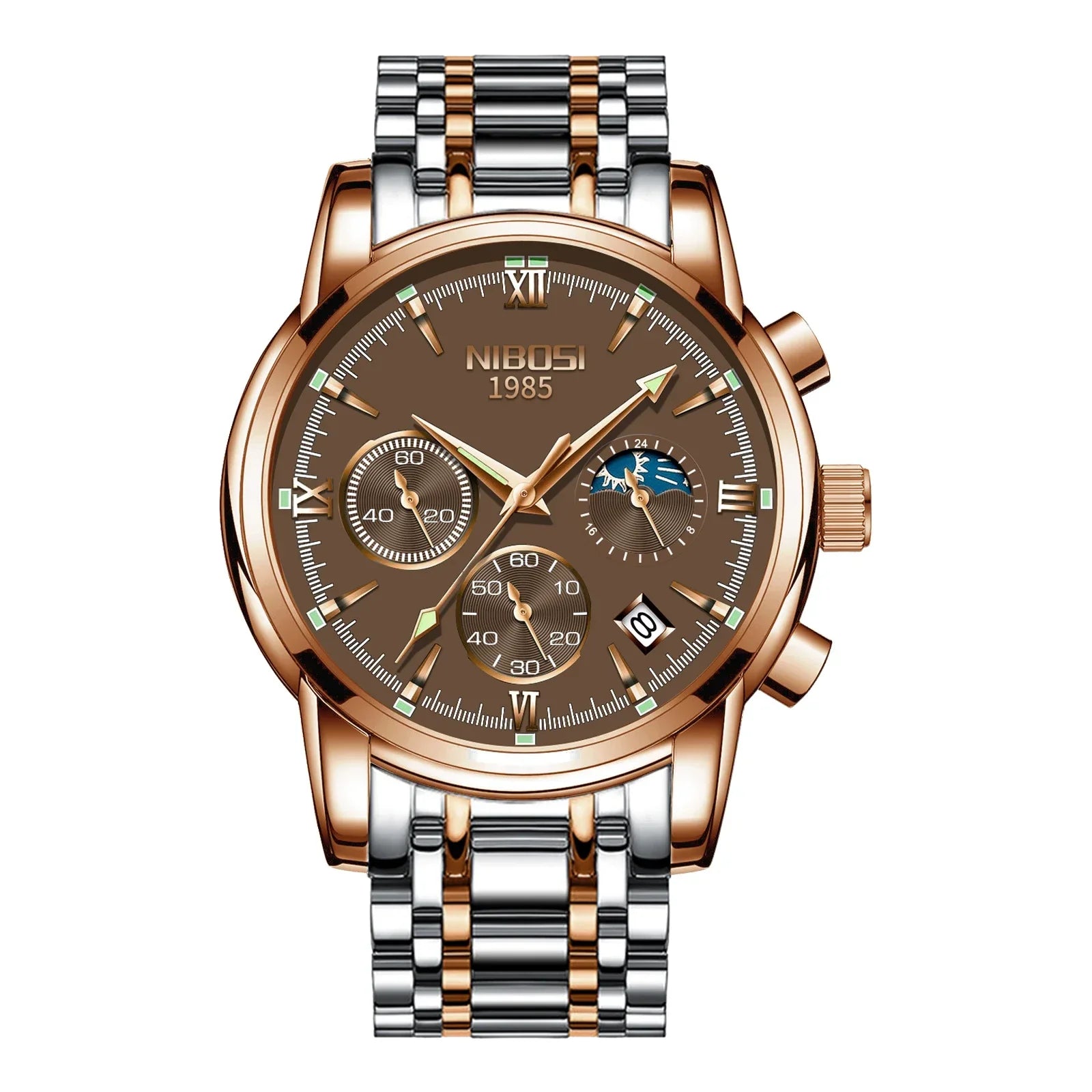 NIBOSI 2516 — Titan Edge Calendar Watch