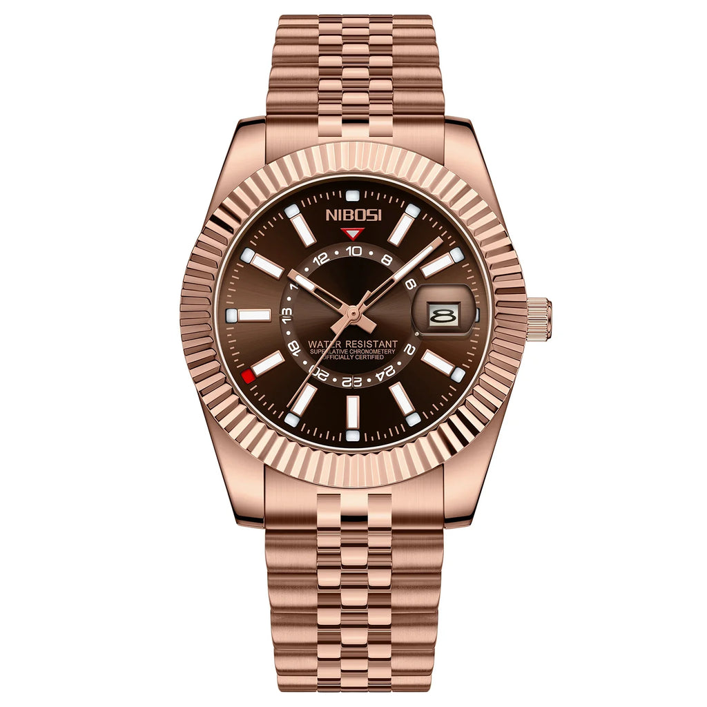 NIBOSI 2638 — Classic Fluted Men's Watch