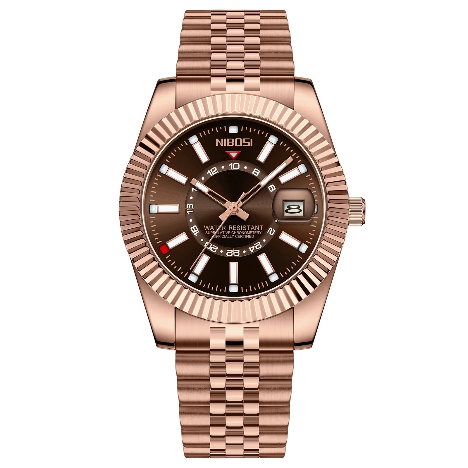 NIBOSI 2638 — Classic Fluted Men's Watch